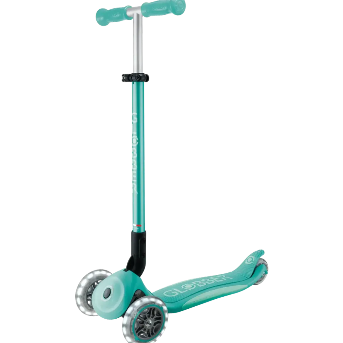 Monopattino per Bambini a 3 Ruote Verde Menta con Luci LED Regolabile