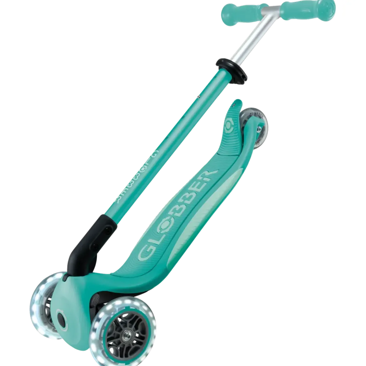 Monopattino per Bambini a 3 Ruote Verde Menta con Luci LED Regolabile