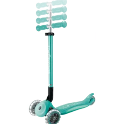 Monopattino per Bambini a 3 Ruote Verde Menta con Luci LED Regolabile