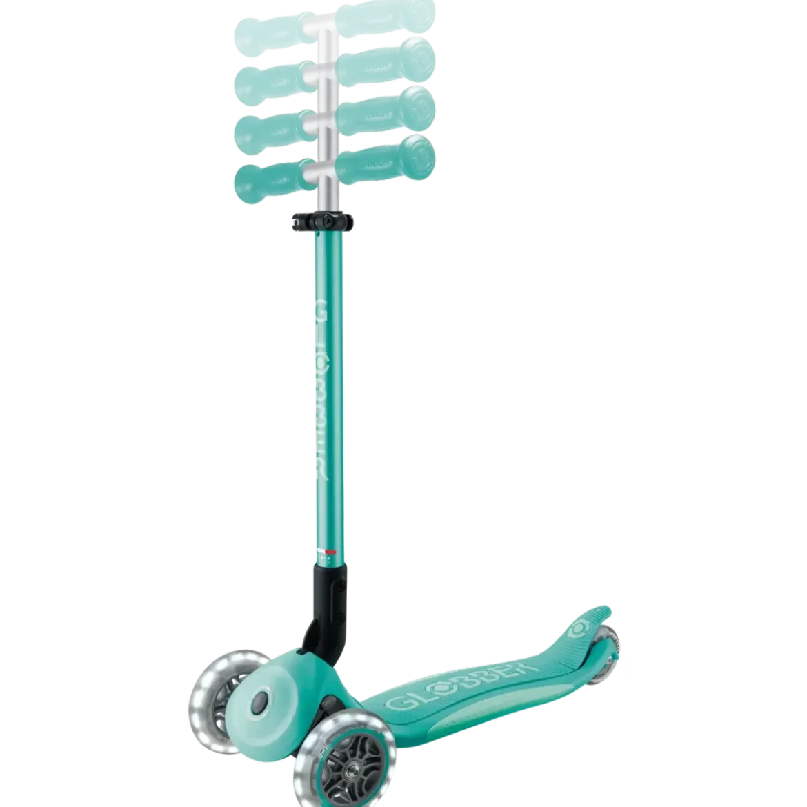 Monopattino per Bambini a 3 Ruote Verde Menta con Luci LED Regolabile