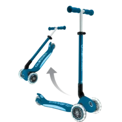 Monopattino per Bambini a 3 Ruote Blu Petrolio con Luci LED Regolabile