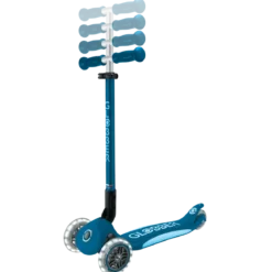 Monopattino per Bambini a 3 Ruote Blu Petrolio con Luci LED Regolabile