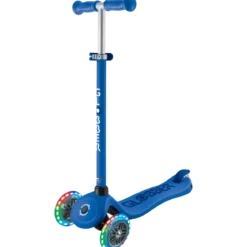 Monopattino per Bambini 3 in 1 Blu Navy Regolabile 50 kg Ruote LED