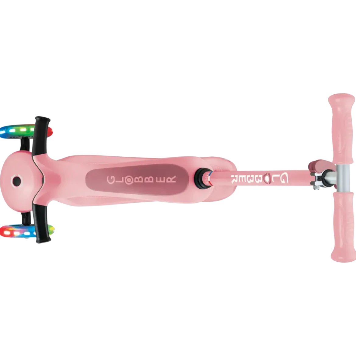 Monopattino per Bambini 3 in 1 Rosa Pastello Regolabile 50 kg Ruote LED