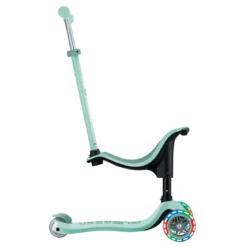 Monopattino per Bambini 3 in 1 Verde Menta Regolabile 50 kg Ruote LED