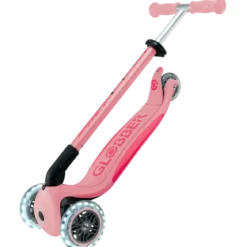 Monopattino per Bambini 3 Ruote Rosa Pastello con Luci LED Regolabile