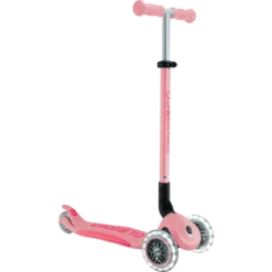 Monopattino per Bambini 3 Ruote Rosa Pastello con Luci LED Regolabile