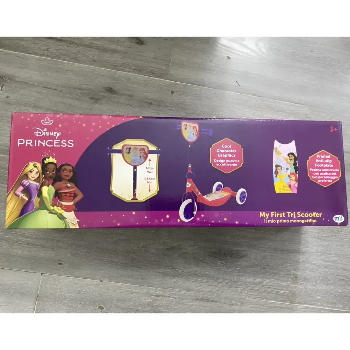 Monopattino per Bambini 3 Ruote Principesse Disney Manubrio Regolabile