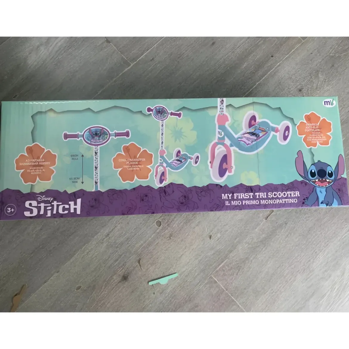 Monopattino per Bambini 3 Ruote Stitch Disney Manubrio Regolabile