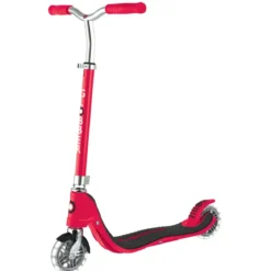 Monopattino per Bimbi 2 Ruote Rosso Manubrio Regolabile Ruote LED