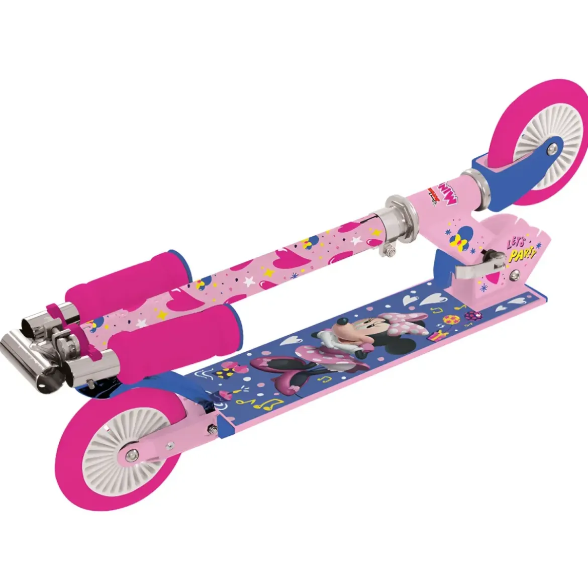 Monopattino Pieghevole Bambini Minnie 2 Ruote Manubrio Regolabile