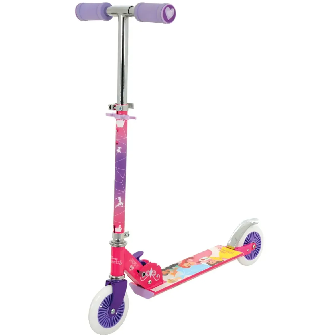 Monopattino Pieghevole Bambini Principesse 2 Ruote Manubrio Regolabile
