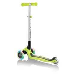 Monopattino Pieghevole con Luci Scooter Verde Lime Regolabile per Bambino