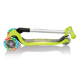 Monopattino Pieghevole con Luci Scooter Verde Lime Regolabile per Bambino