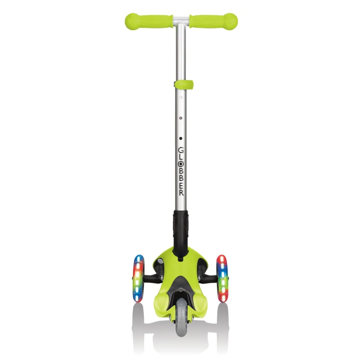 Monopattino Pieghevole con Luci Scooter Verde Lime Regolabile per Bambino