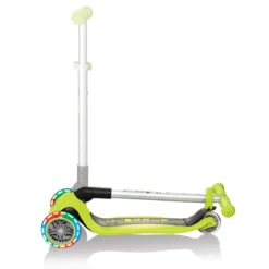 Monopattino Pieghevole con Luci Scooter Verde Lime Regolabile per Bambino