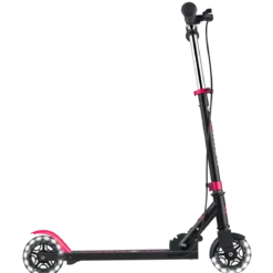 Monopattino Pieghevole per Bambini 2 Ruote Nero Rosa Luci Anteriori