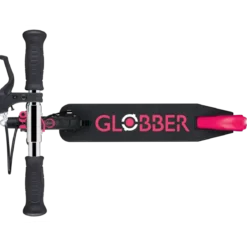Monopattino Pieghevole per Bambini 2 Ruote Nero Rosa Luci Anteriori