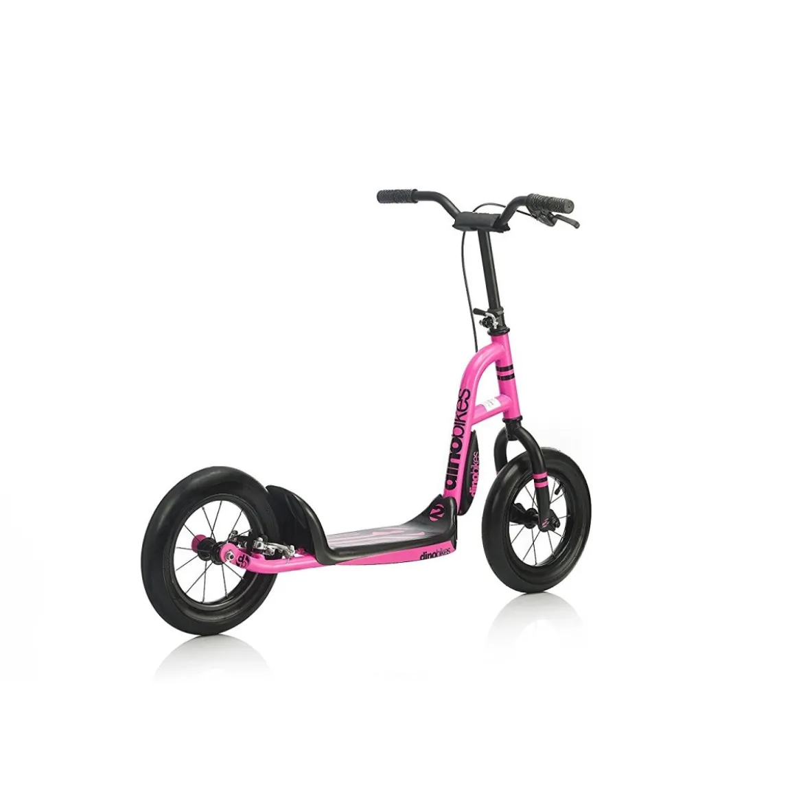 Monopattino Rosa Ruote 12 Pollici Gonfiabili Raggi Freno Posteriore Giocattolo