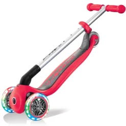Monopattino Rosso con Luci Scooter Pieghevole per Bambino max 50 kg