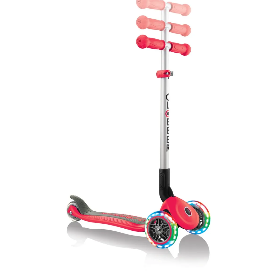 Monopattino Rosso con Luci Scooter Pieghevole per Bambino max 50 kg