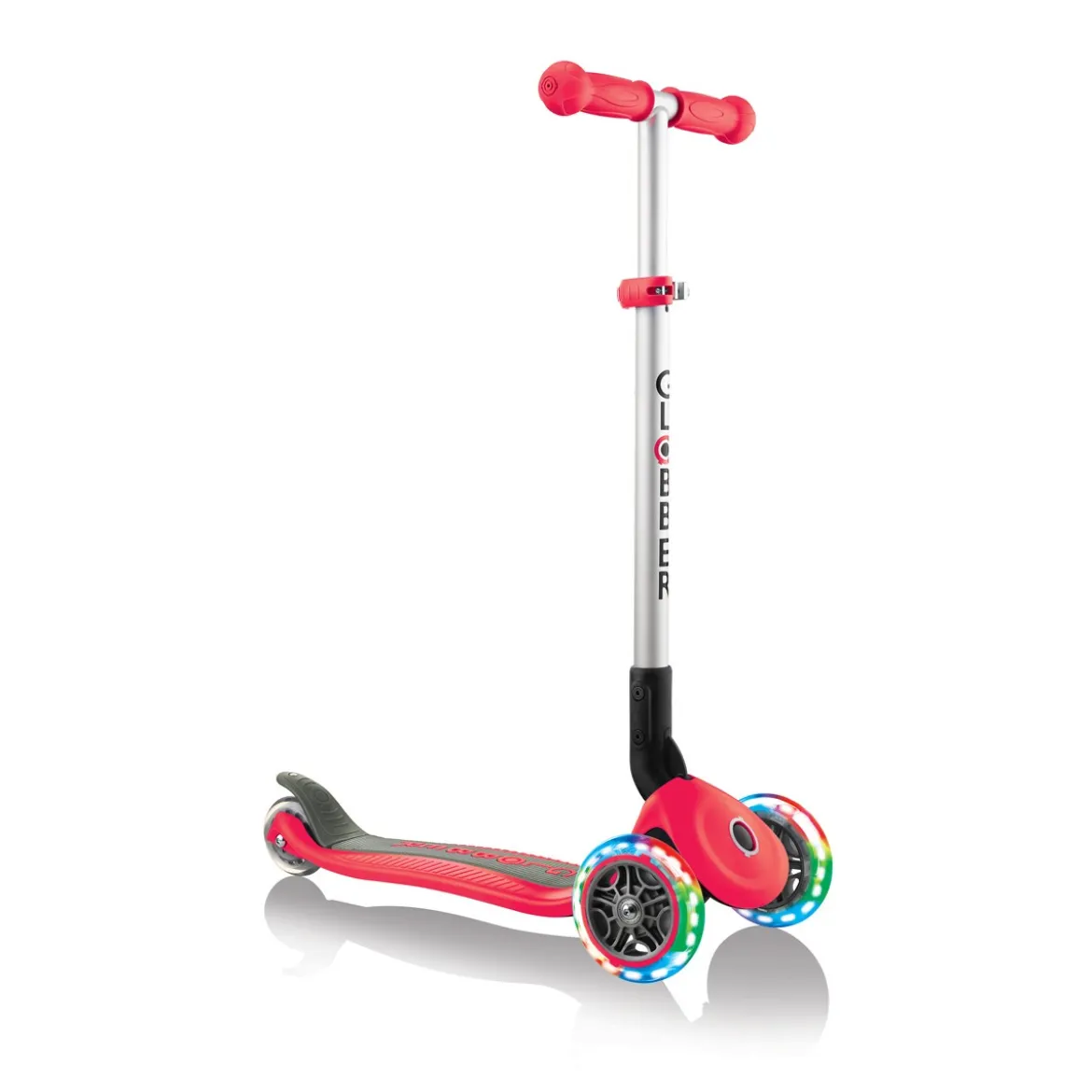 Monopattino Rosso con Luci Scooter Pieghevole per Bambino max 50 kg