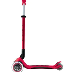 Monopattino 3 Ruote Bambini Pieghevole Regolabile Ruote LED Rosso Nero