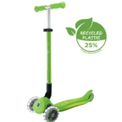 Monopattino 3 Ruote Bambini Pieghevole Regolabile Ruote LED Verde