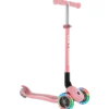Monopattino 3 Ruote Bambini Rosa Pastello Pieghevole Luci LED 50 kg