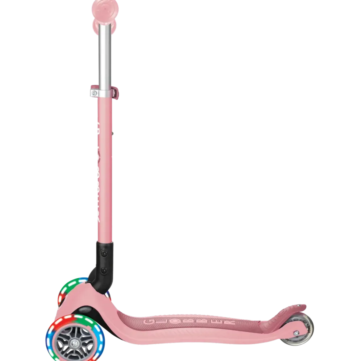 Monopattino 3 Ruote Bambini Rosa Pastello Pieghevole Luci LED 50 kg