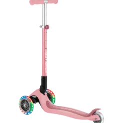 Monopattino 3 Ruote Bambini Rosa Pastello Pieghevole Luci LED 50 kg