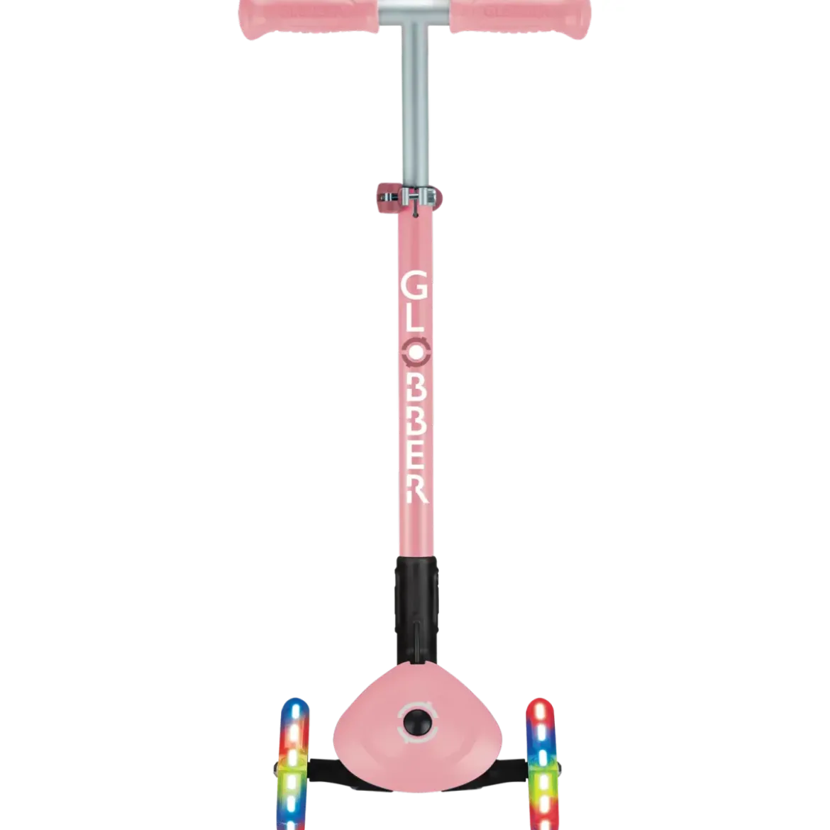 Monopattino 3 Ruote Bambini Rosa Pastello Pieghevole Luci LED 50 kg