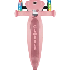 Monopattino 3 Ruote Bambini Rosa Pastello Pieghevole Luci LED 50 kg