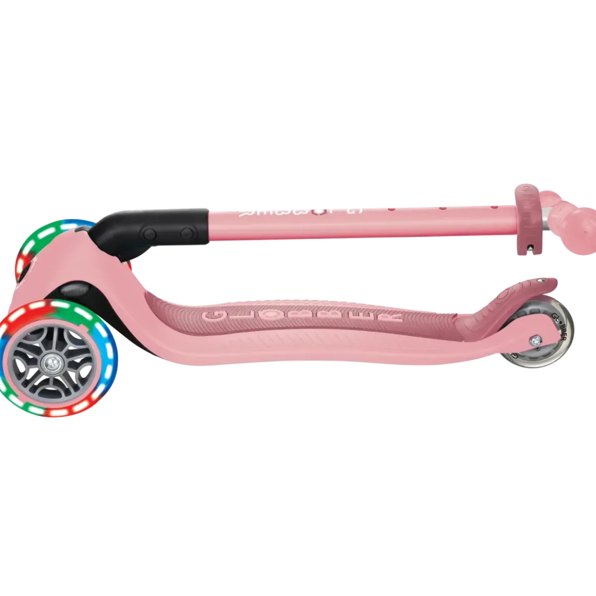 Monopattino 3 Ruote Bambini Rosa Pastello Pieghevole Luci LED 50 kg