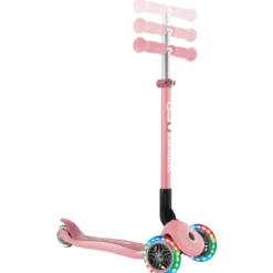 Monopattino 3 Ruote Bambini Rosa Pastello Pieghevole Luci LED 50 kg