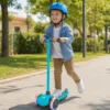 Monopattino 3 Ruote LED Bambini Pieghevole Azzurro Cuscinetti ABEC-5
