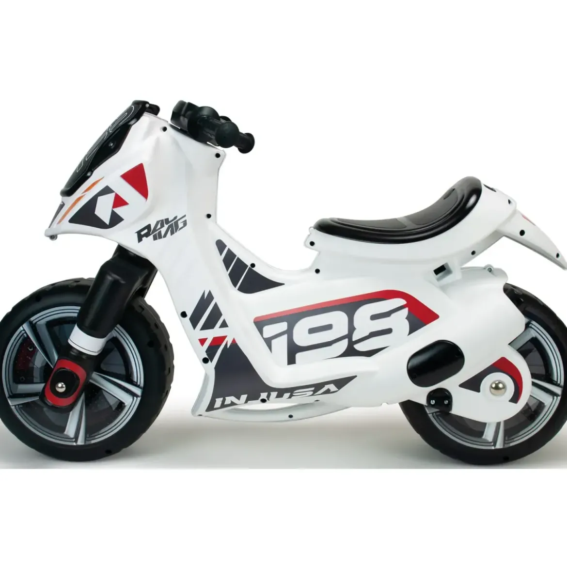 Moto Cavalcabile per Bambini Scooter Bianco Massimo 50 kg Maniglia
