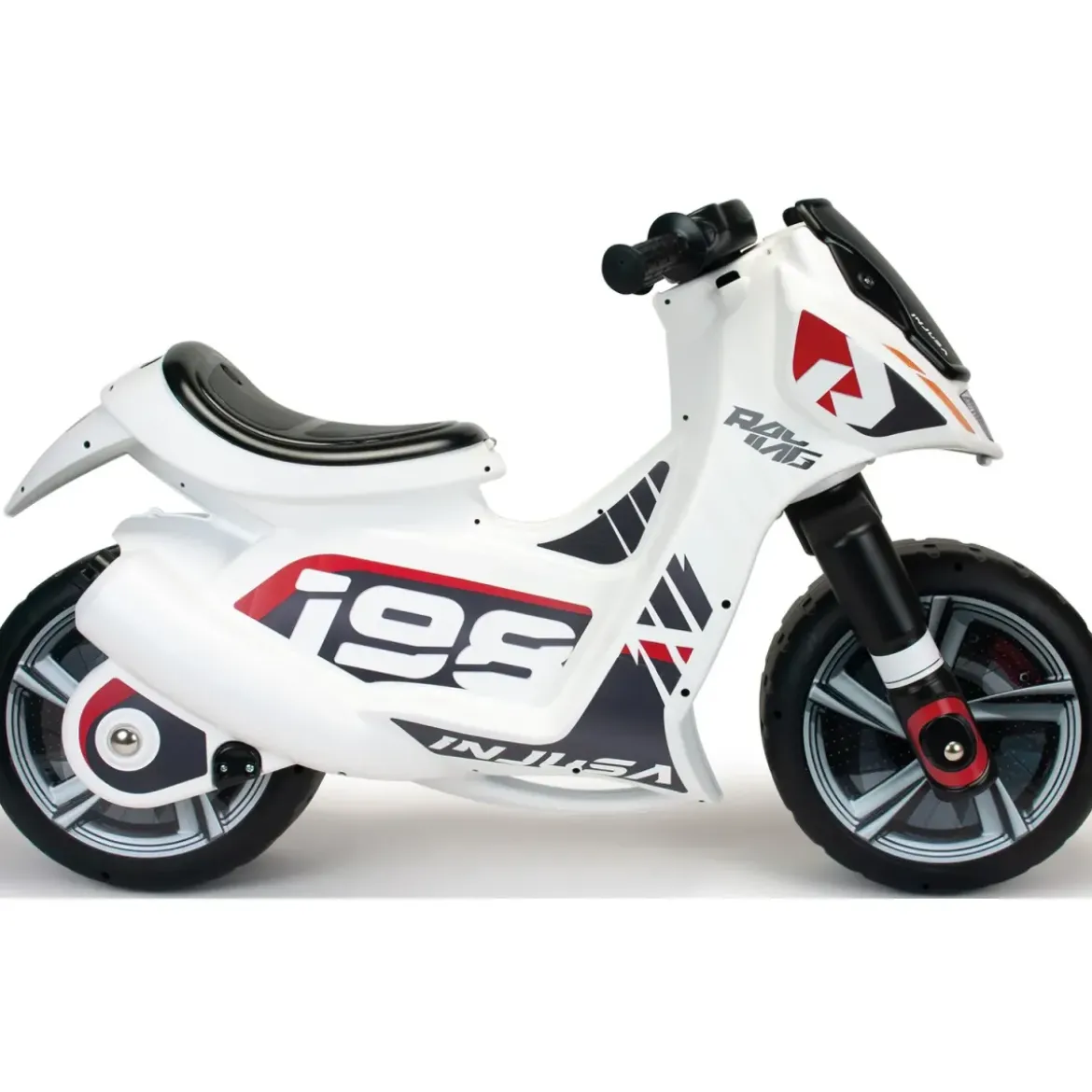 Moto Cavalcabile per Bambini Scooter Bianco Massimo 50 kg Maniglia