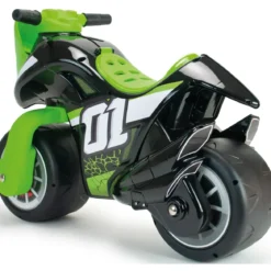 Moto Cavalcabile per Bambini Verde Nero Primi Passi Scooter Ergonomico