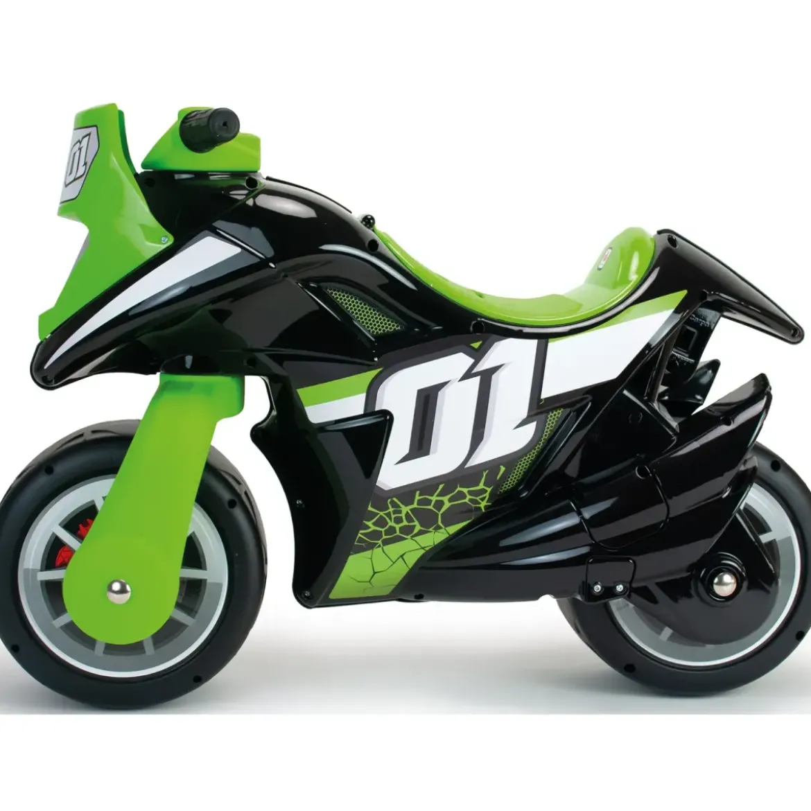 Moto Cavalcabile per Bambini Verde Nero Primi Passi Scooter Ergonomico