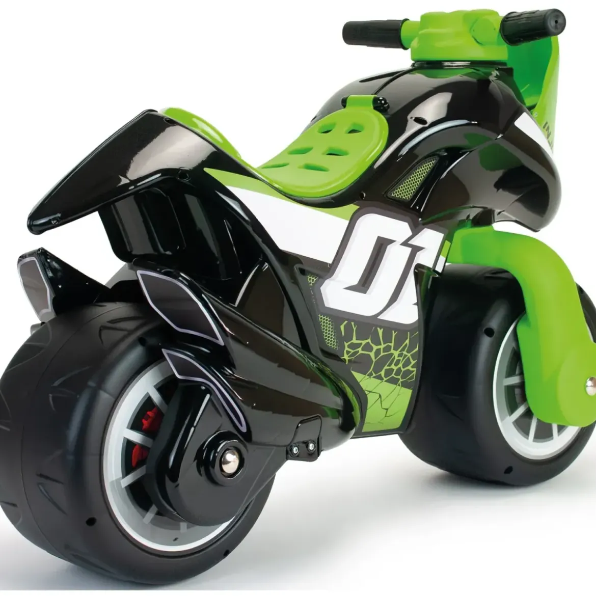 Moto Cavalcabile per Bambini Verde Nero Primi Passi Scooter Ergonomico