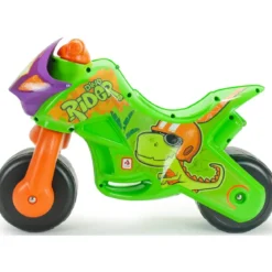 Moto Cavalcabile per Bambini Verde Dinosauro per Equilibrio 30 kg