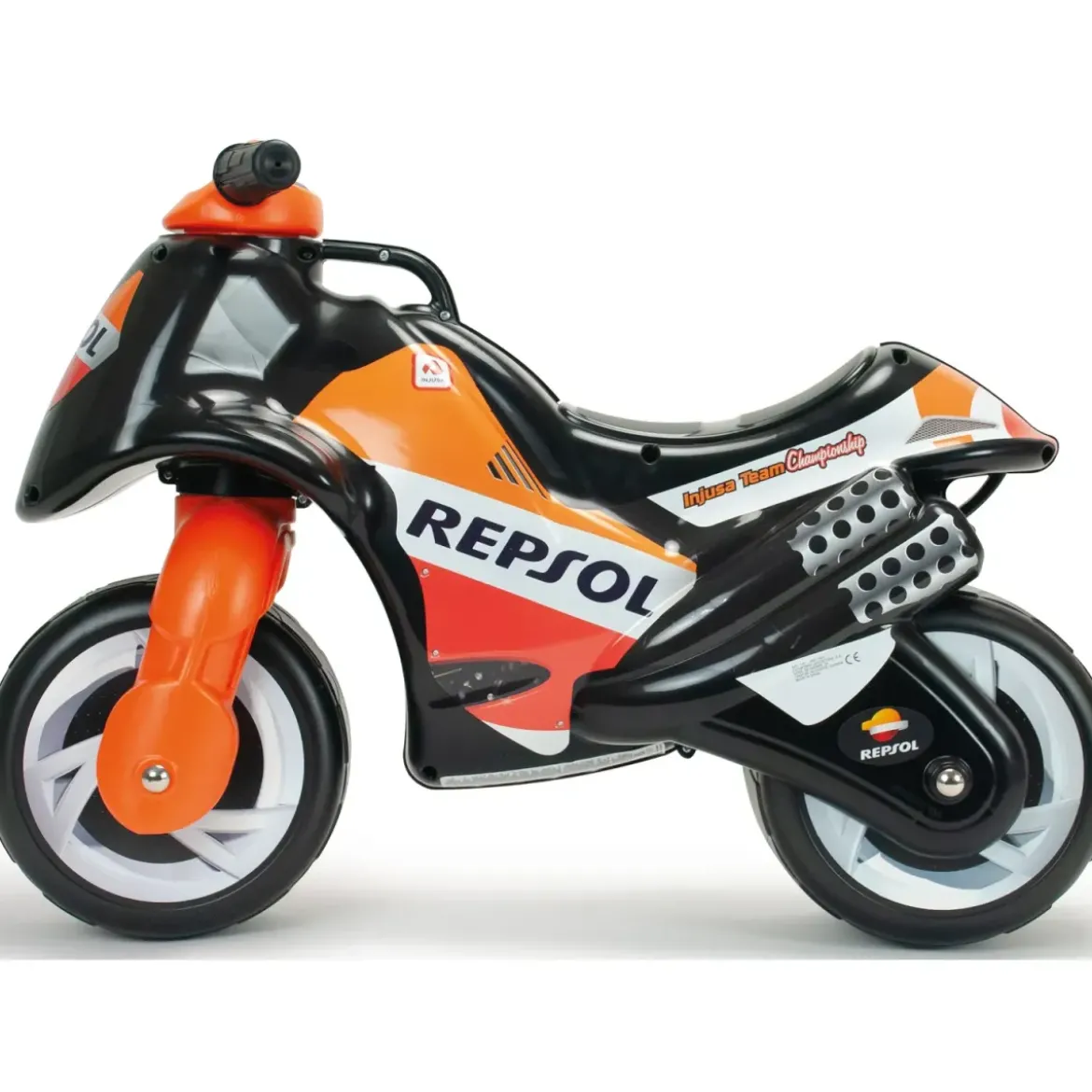 Moto Cavalcabile per Bambini Nero Arancione Licenza Repsol Racing