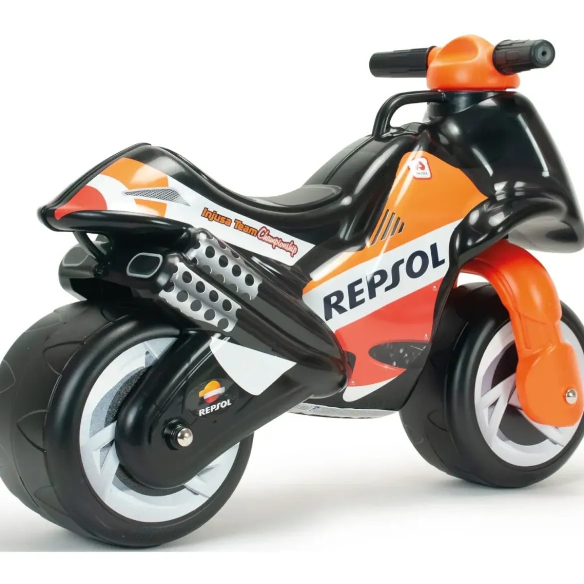 Moto Cavalcabile per Bambini Nero Arancione Licenza Repsol Racing