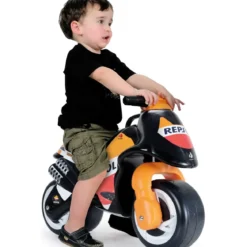 Moto Cavalcabile per Bambini Nero Arancione Licenza Repsol Racing