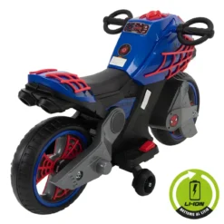 Moto Elettrica Bambini Spiderman Ricaricabile Batteria 7,2V a Litio