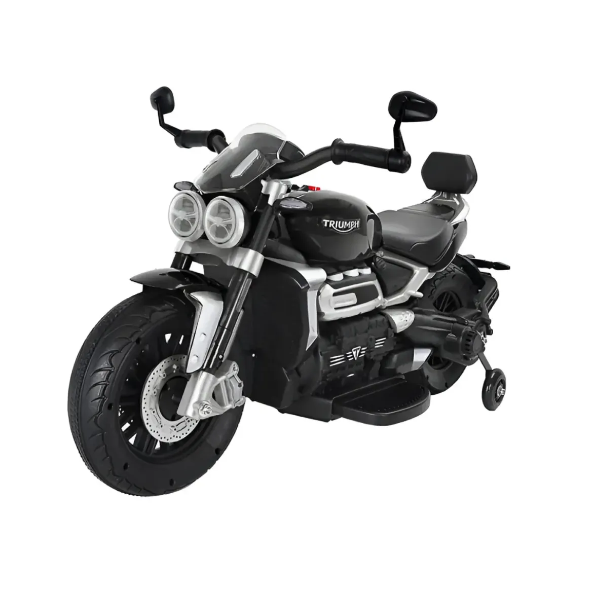 Moto Elettrica Bambini Triumph Nera 105x49x57,5 cm 12V Luci e Musica