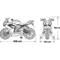 Moto Elettrica per Bambini Sportiva 12V Aprilia 3,5Ah Nero Luci Suoni