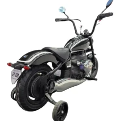 Moto Elettrica per Bambini 24V BMW R18 Nero Sedile Effetto Pelle Luci