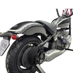 Moto Elettrica per Bambini 24V BMW R18 Nero Sedile Effetto Pelle Luci